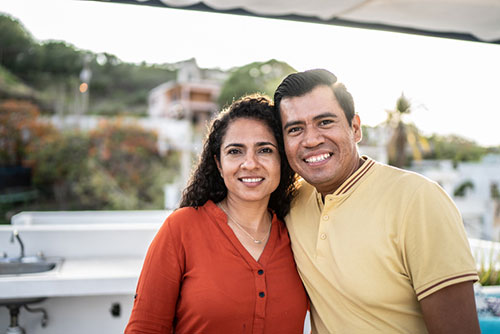 Hispanic waiting family